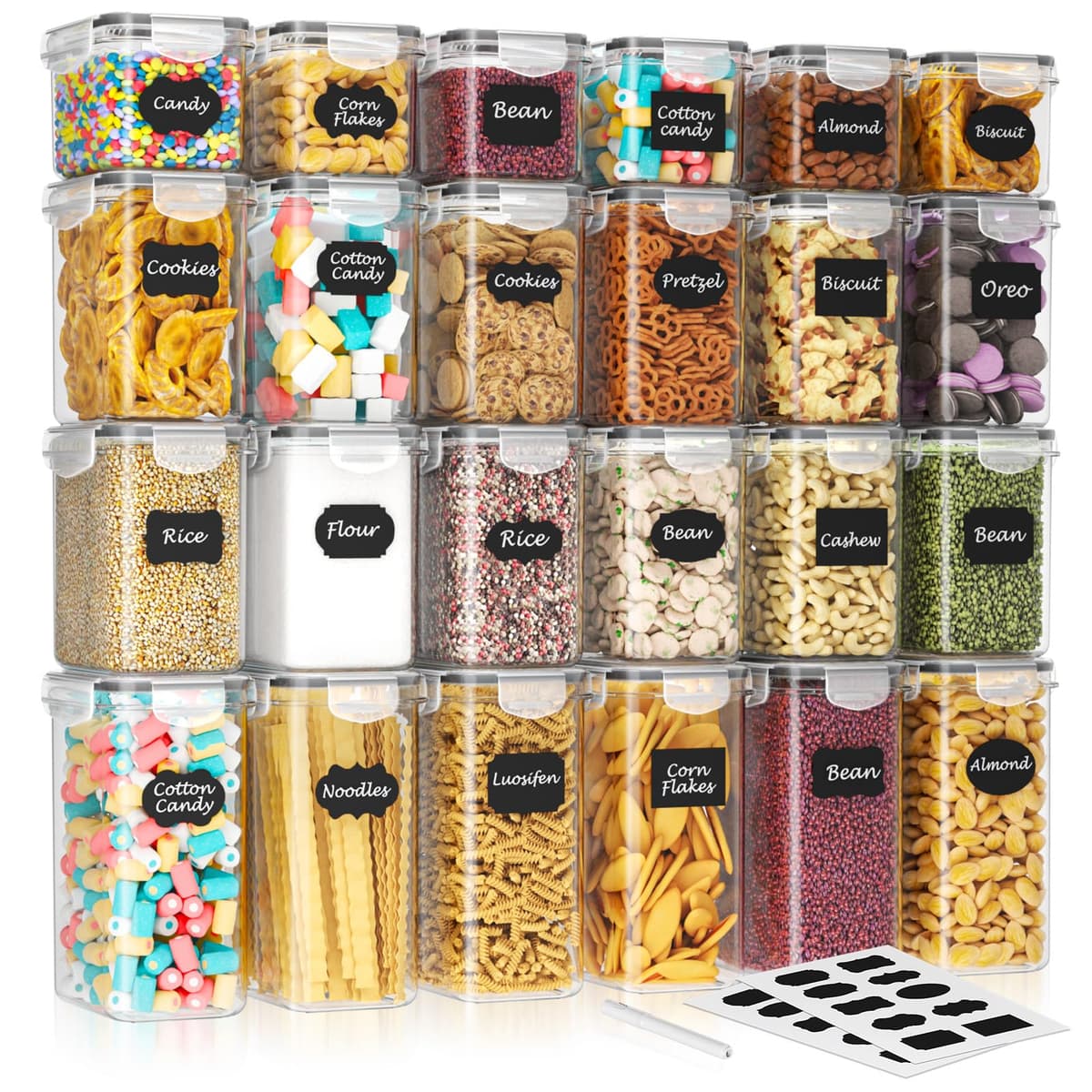 SavvyStor 24Pcs Food Storage Containers with Lids Airtight BPA-Free 33.6L - Kitchen Storage
